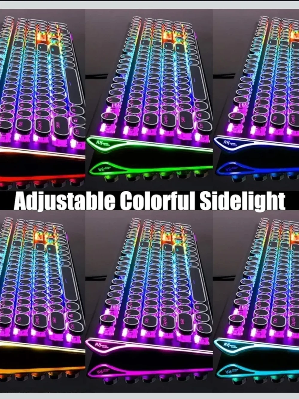 RK Royal Kludge S108 Retro Mechanical Keyboard RGB Blue Switch Wired Black